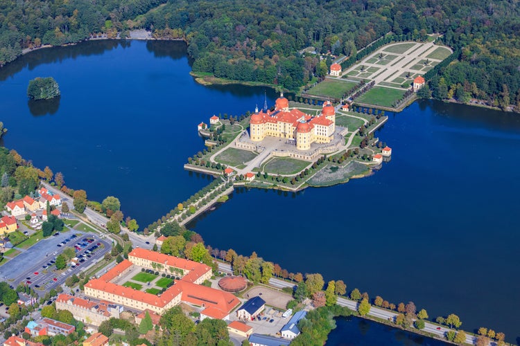 Aerial view of Moritzburg Castle, Saxony - Germany