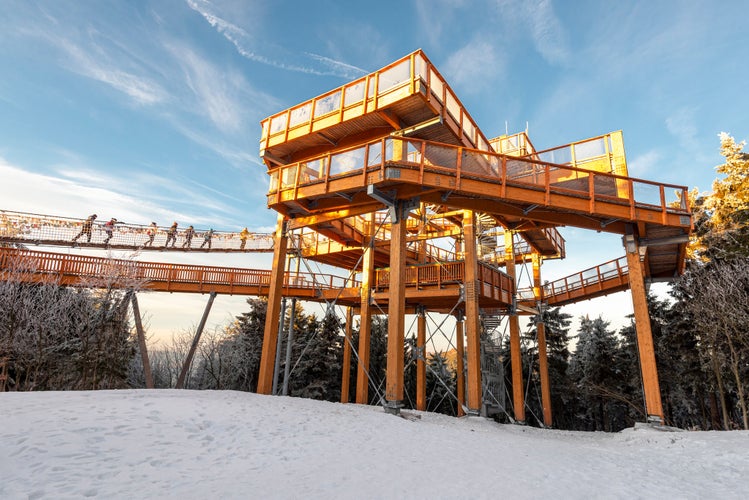 Skywalk Stezka Valaska, Pustevny, Roznov pod Radhostem, Moravian mountain Beskydy, Czech Republic