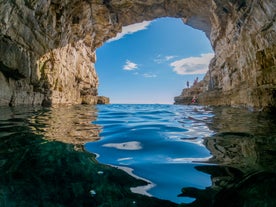 Photo of aerial view of beach Centinera in Banjole, Croatia.