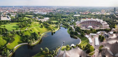 Photo of Autumn aerial cityscape of Mannheim city, Baden-Württemberg, Germany.