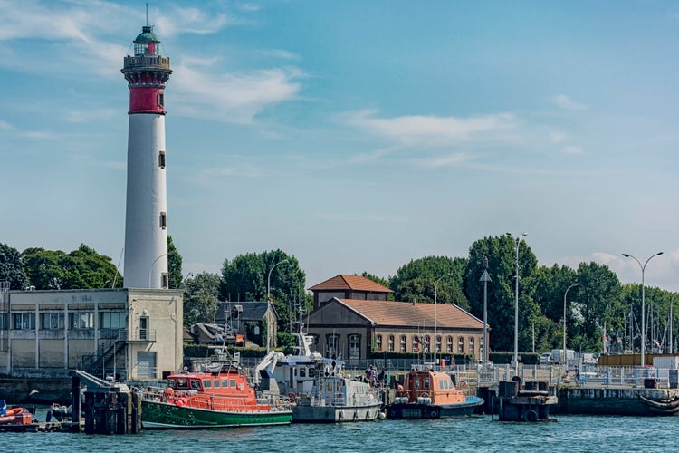 The Lighttower in Ouistreham. Calvados. Normandy, France.