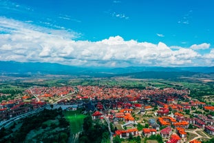 Photo of aerial view of Plovdiv, Bulgaria.