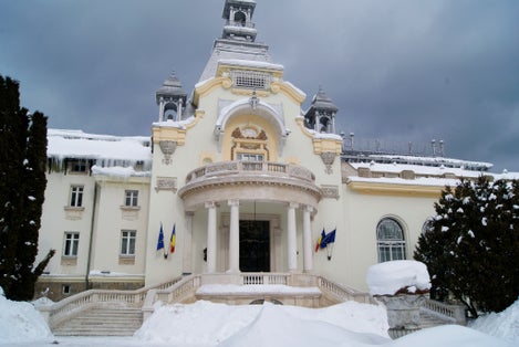Photo of the Sinaia Casino is located in "Dimitrie Ghica" park, Sinaia, Romania and was built at the initiative of King Carol I of Romania.