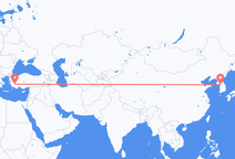 Flyreiser fra Seoul, Sør-Korea til Denizli, Tyrkia