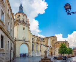 Photo of aerial view of Valladolid skyline, Spain.