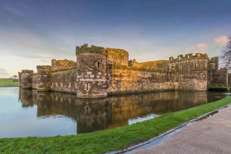 Photo of famous Beaumaris Castle in Anglesey, North Wales, United Kingdom.