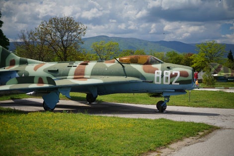 photo of view of Aviation Museum in Bulgaria, Krumovo. Old Soviet, German and American aircraft from the first and second world wars.,Burgas Bulgaria.