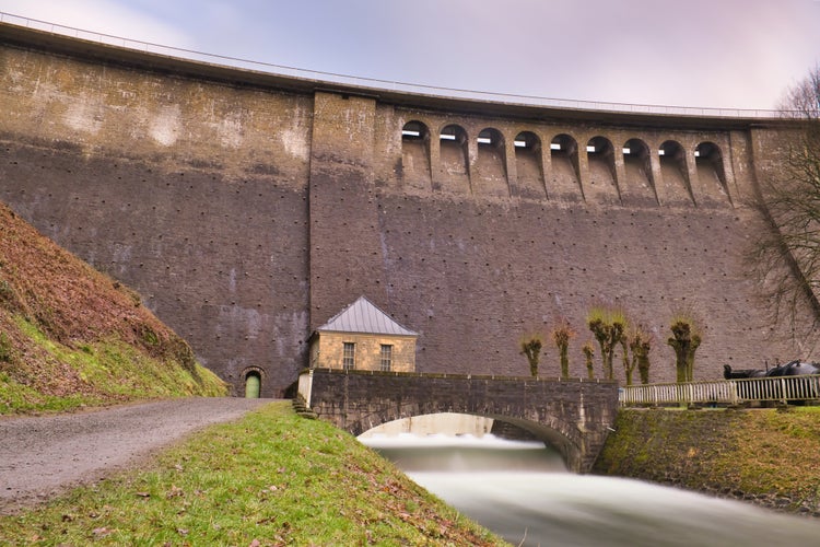 View of the Agger dam in Attendorn, North Rhine-Westphalia, Germany​