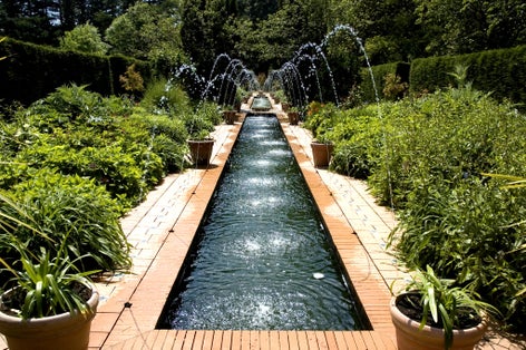Fountains in Roundhay park, Leeds, UK.