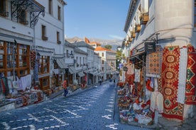 Photo of aerial view of historical protected town of Gjirocaster , Southern Albania.