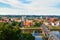 Panorama of Kaunas from Aleksotas hill, Lithuania.