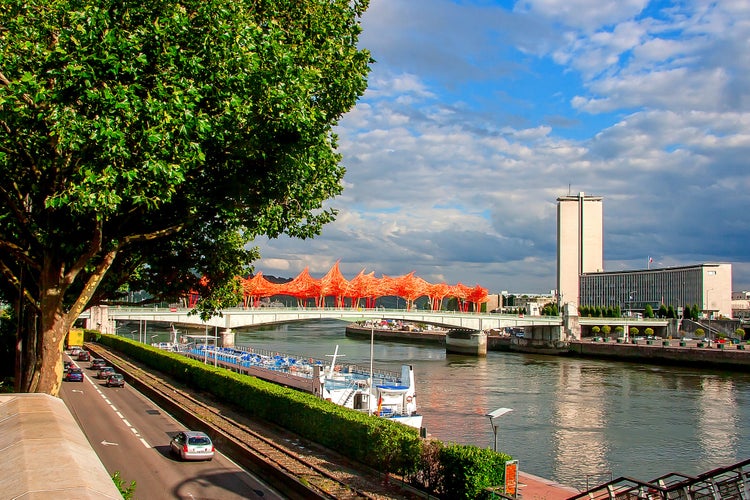 Photo of Rouen is the historical capital of Normandy, located in the northwest of France Seine River.