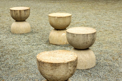 Photo of The Table Of Silence Is A Stone Sculpture Made By Constantin Brancusi in 1938 In Targu Jiu, Romania.