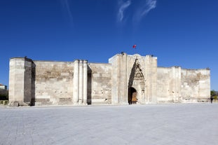 Photo of Sabancı Merkez Camii (English: Sabancı Central Mosque) in Adana, Turkey. The mosque is the second largest mosque in Turkey and the landmark in the city of Adana.