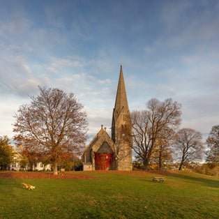 The Vålerenga Church in Oslo, Norway. Designed in the National Romantic style, built in late 19th century, and consecrated in 1902.