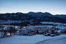 photo of an aerial view of Bolsterlang Ski resort  Allgäu, Bavaria, Germany.