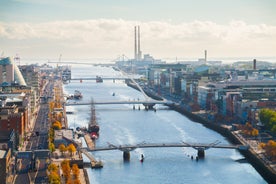 Photo of panorama of the waterfront of Malahide, with beautiful seafront homes. Malahide is an affluent coastal settlement, County Dublin, Ireland.