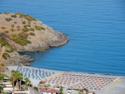 Photo of perfect summer aerial view of Diamante port, Italy.