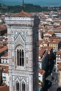 Florence Aerial View of Ponte Vecchio Bridge during Beautiful Sunny Day, Italy