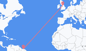 Flights from Suriname to England