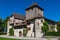 photo of ancient Hegi castle in the town Winterthur, Switzerland. General view, outside on a blue sky background in a summer day. Tourist attraction, tourist destination.