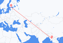 Loty z Lwaingkaw, Mjanma (Birma) do Helsinek, Finlandia