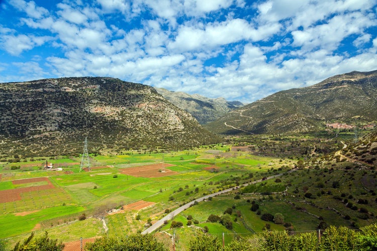 Photo of Plateau of Nestani, a wide agricultural area surrounded by low hills near Tripoli town, in the region of Arcadia, in Peloponnese, Greece, Europe.