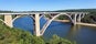 Photo of Podolský most bridge, bridge over the Orlík dam on the Vltava river, Czech Republic.