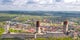 Photo of aerial scenic summer view of Chęciny Castle and the city (Kielce County, Świętokrzyskie Voivodeship) in Poland.