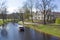 A beautiful view of the Riga Canal in Vermanes Garden, Riga, Latvia