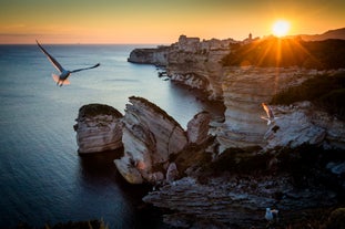 Photo of beautiful Grande Sperone beach, Bonifacio ,France.