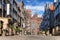 Mariacka Street with the Basilica St. Mary's in Old Town of Gdansk, Poland.