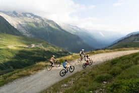 Rijd op hoogte boven Chamonix op een elektrische mountainbike