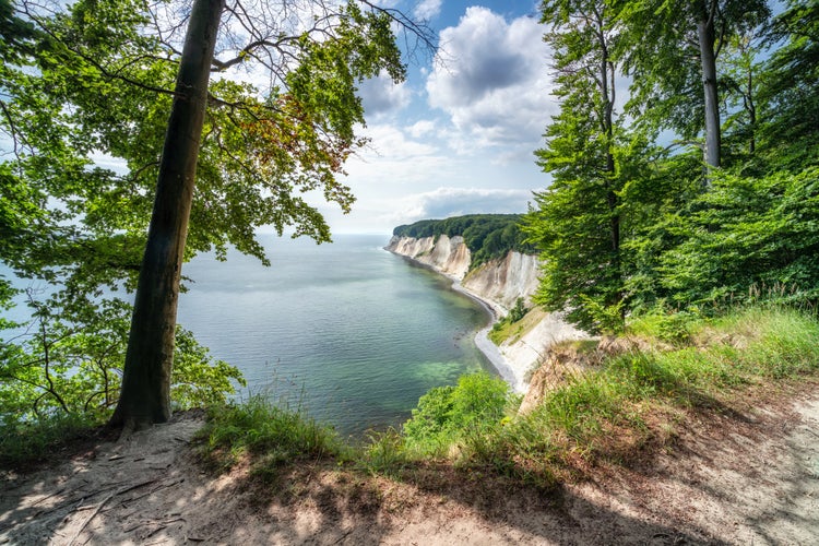 photo of view of Chalk cliffs on the Island of Rügen (Ruegen), Mecklenburg-Western Pomerania, Germany.