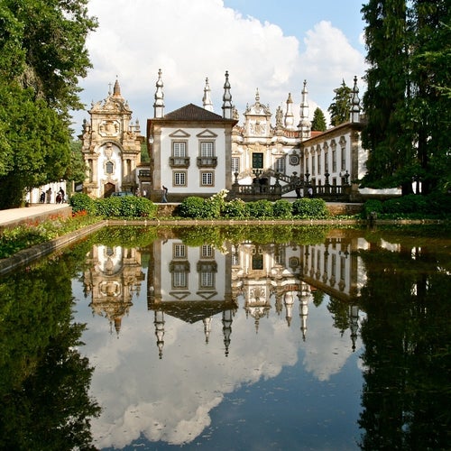 Photo of beautiful Vila real castle (museum) in Portugal .