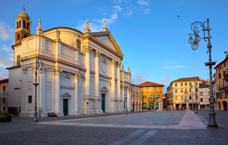 Photo of church saint John on freedom square ,Bassano del grappa, Italy.