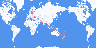 Flights from New Zealand to Poland