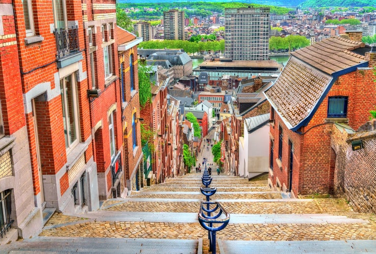 Montagne de Bueren, a 374-step staircase in Liege - Belgium