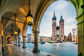 Photo of the beautiful old square in Rzeszow, Poland.