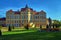 The facade of the baroque palace in Rogalin in Poland