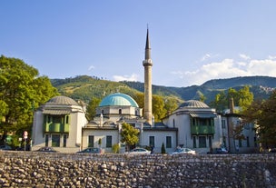 Photo of Roman bridge (Rimski Most) a bridge located in Ilidža, suburb of Sarajevo, the capital of Bosnia and Herzegovina.