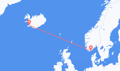 Flights from Reykjavík to Kristiansand