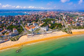 Photo of Santander city beach aerial panoramic view.