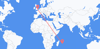 Flights from Mauritius to the United Kingdom