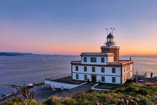 photo of aerial view of a harbor Fisterra is on Cape Finisterre in Galicia, Spain.