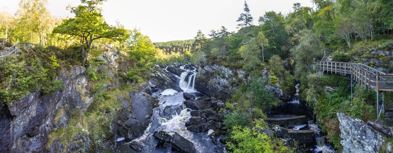 Photo of Waterfalls on the Black Water River in the Scottish Highlands.
