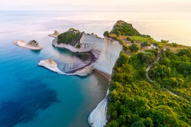 Photo of aerial spring cityscape of capital of Corfu island, Greece.