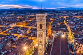 Florence Aerial View of Ponte Vecchio Bridge during Beautiful Sunny Day, Italy