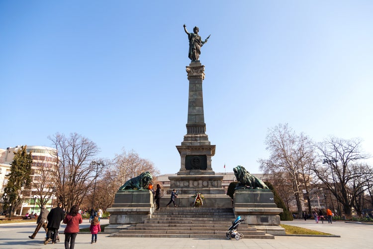 RUSE, BULGARIA - Monument of Freedom at the center of city of Ruse, Bulgaria