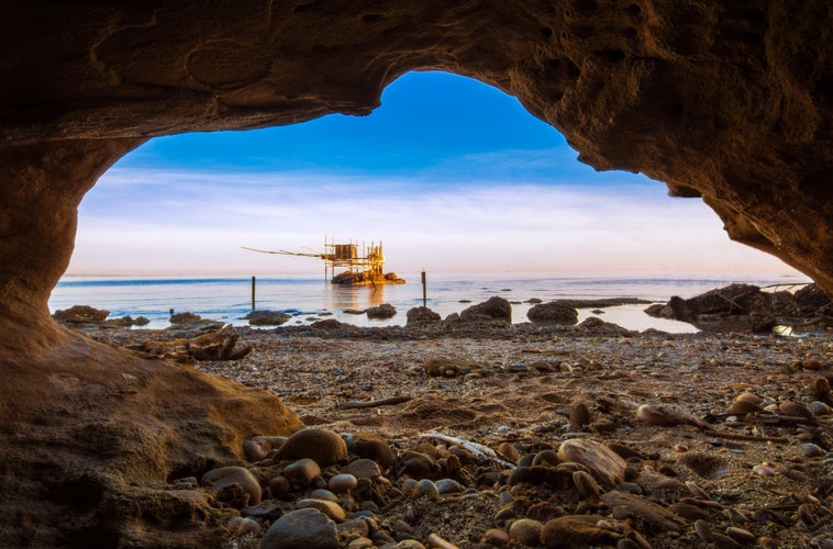 Photo of Punta Aderci and Punta Penna beautiful beach, Vasto, Abruzzo in southern Italy, on Costa dei Trabocchi.